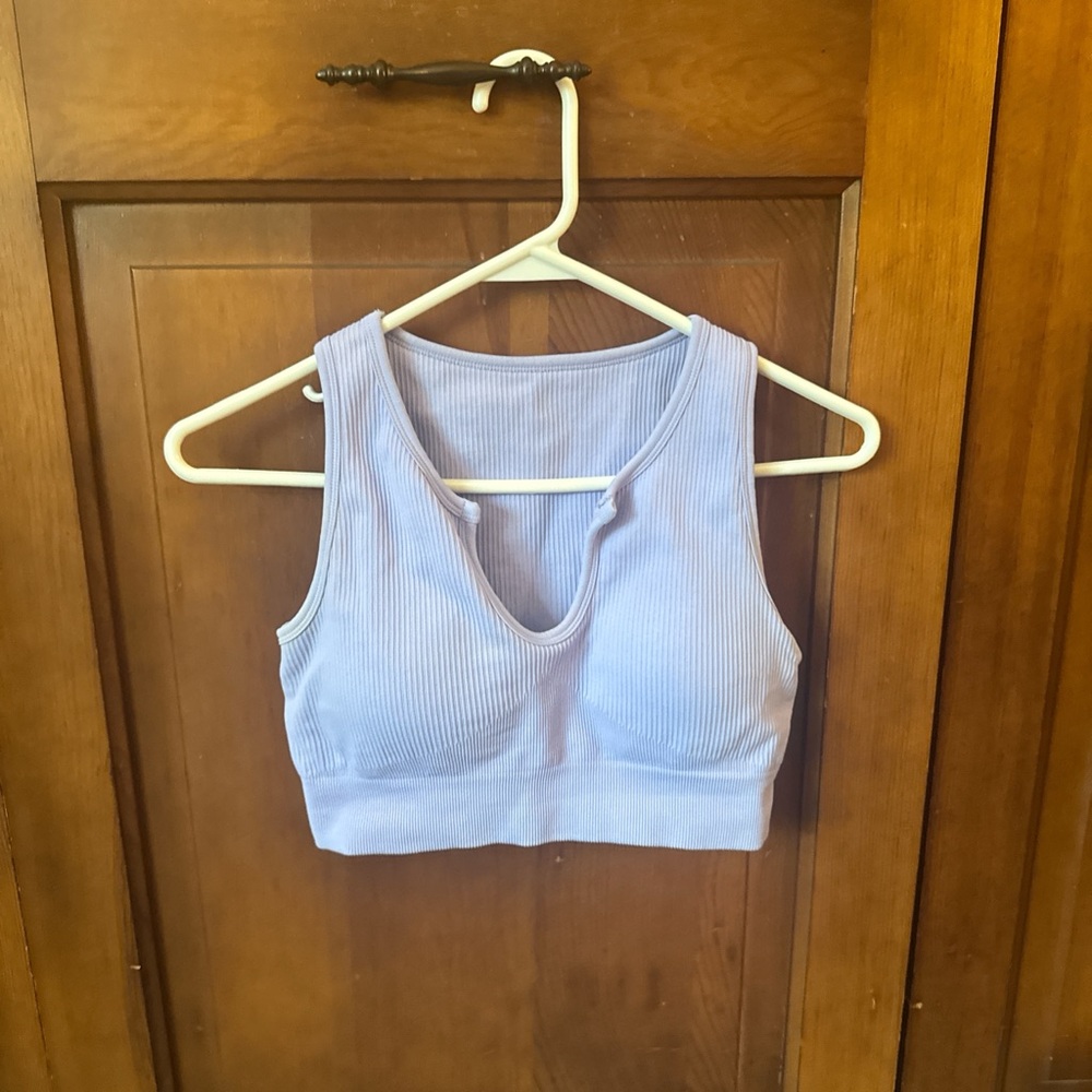 Light Purple Ribbed Crop Top